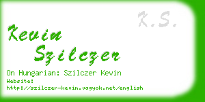 kevin szilczer business card